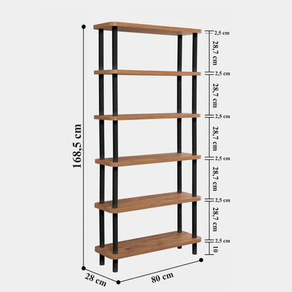 Βιβλιοθήκη 80 × 28 × 168,5 εκ. Μαύρο Atlantic Pine GR688DRA1207