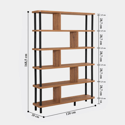 Βιβλιοθήκη 120 × 28 × 168,5 εκ. Μαύρο Atlantic Pine GR688DRA1208