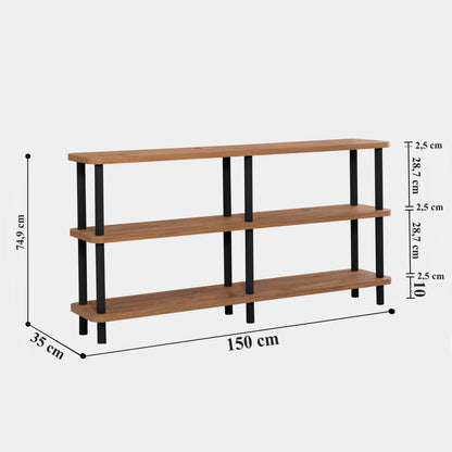 Βιβλιοθήκη 150 × 35 × 74,9 εκ. Μαύρο Atlantic Pine GR688DRA1209