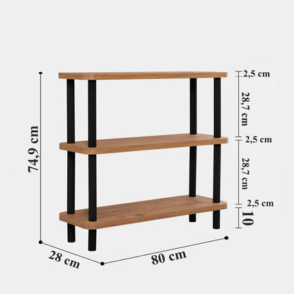 Βιβλιοθήκη 80 × 28 × 75 εκ. Μαύρο Atlantic Pine GR688DRA1210