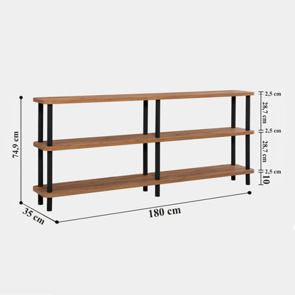 Βιβλιοθήκη 180 × 35 × 74,9 εκ. Μαύρο Atlantic Pine GR688DRA1212