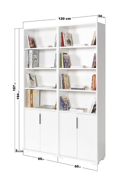 Βιβλιοθήκη Λευκό 120x2x30 εκ 707DWL1238