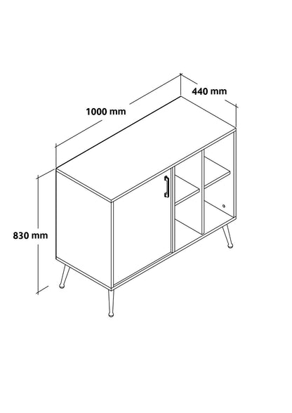 Κονσόλα Μπουφές 100x83x44 εκ Δρυς Sapphire / Ανθρακί 707DWL1263