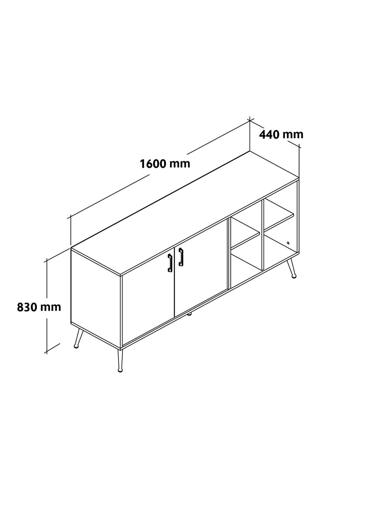 Κονσόλα Μπουφές 160x83x44 εκ Δρυς Sapphire 707DWL1267