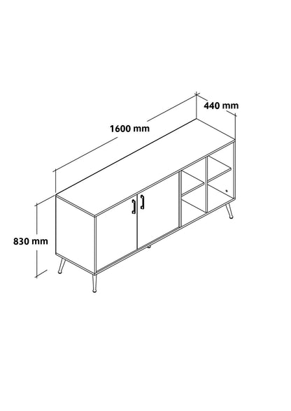 Κονσόλα Μπουφές 160x83x44 εκ Δρυς Sapphire 707DWL1269