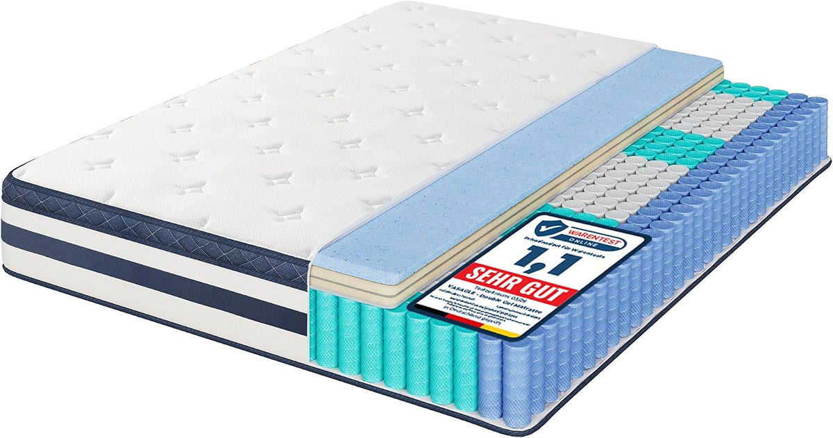 Στρώμα 7 Ζωνών με Ελατήρια Pocket Springs και Αφρό Μνήμης Gel Μεσαίο Σκληρό (H3) 160 x 200 x 25 εκ RMZ-B35235Q101
