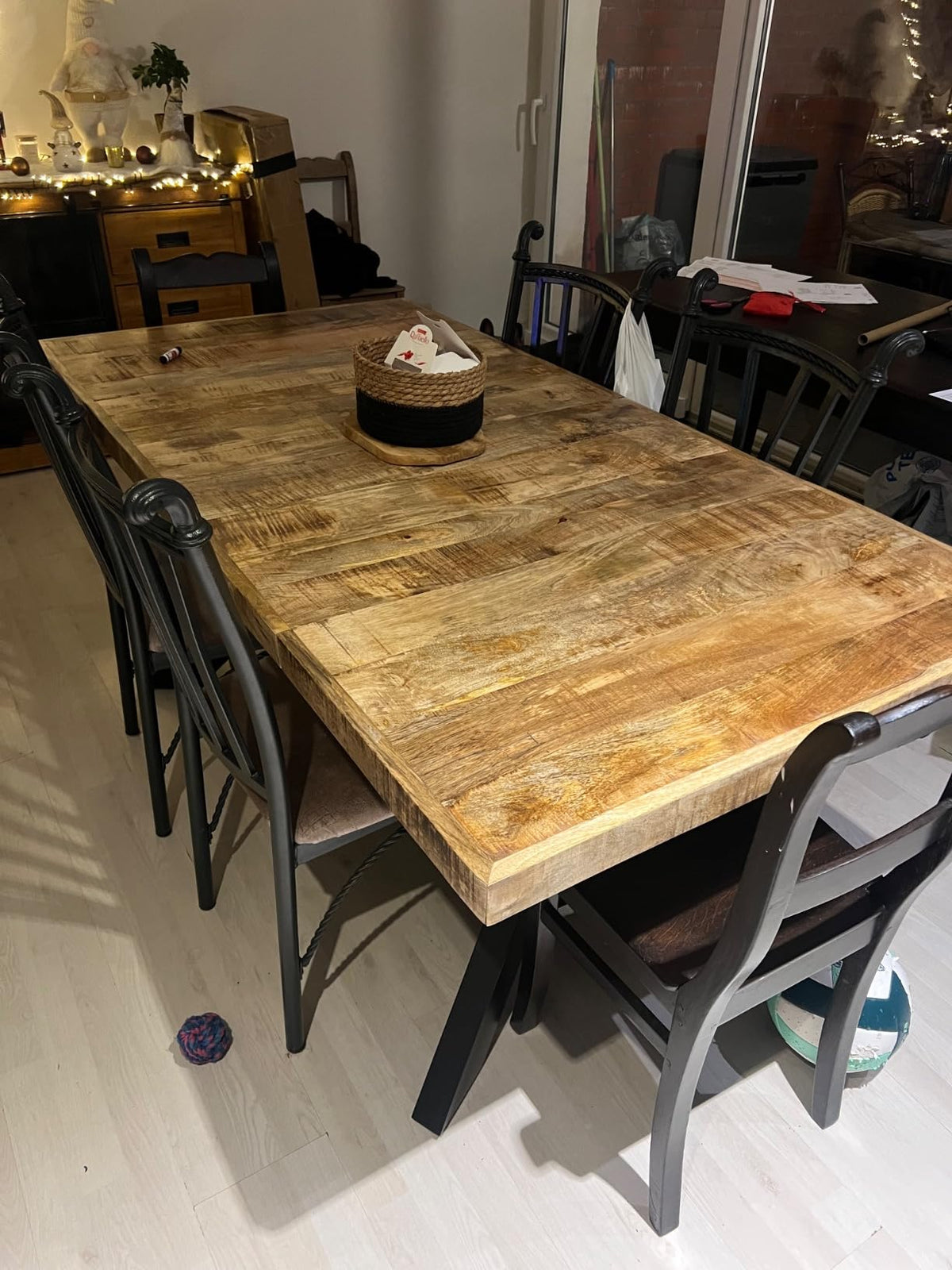 Monastery Kitchen Dining Table 140cm Dining Table Industrial Living Room Desk Solid Mango Wood 1247437 