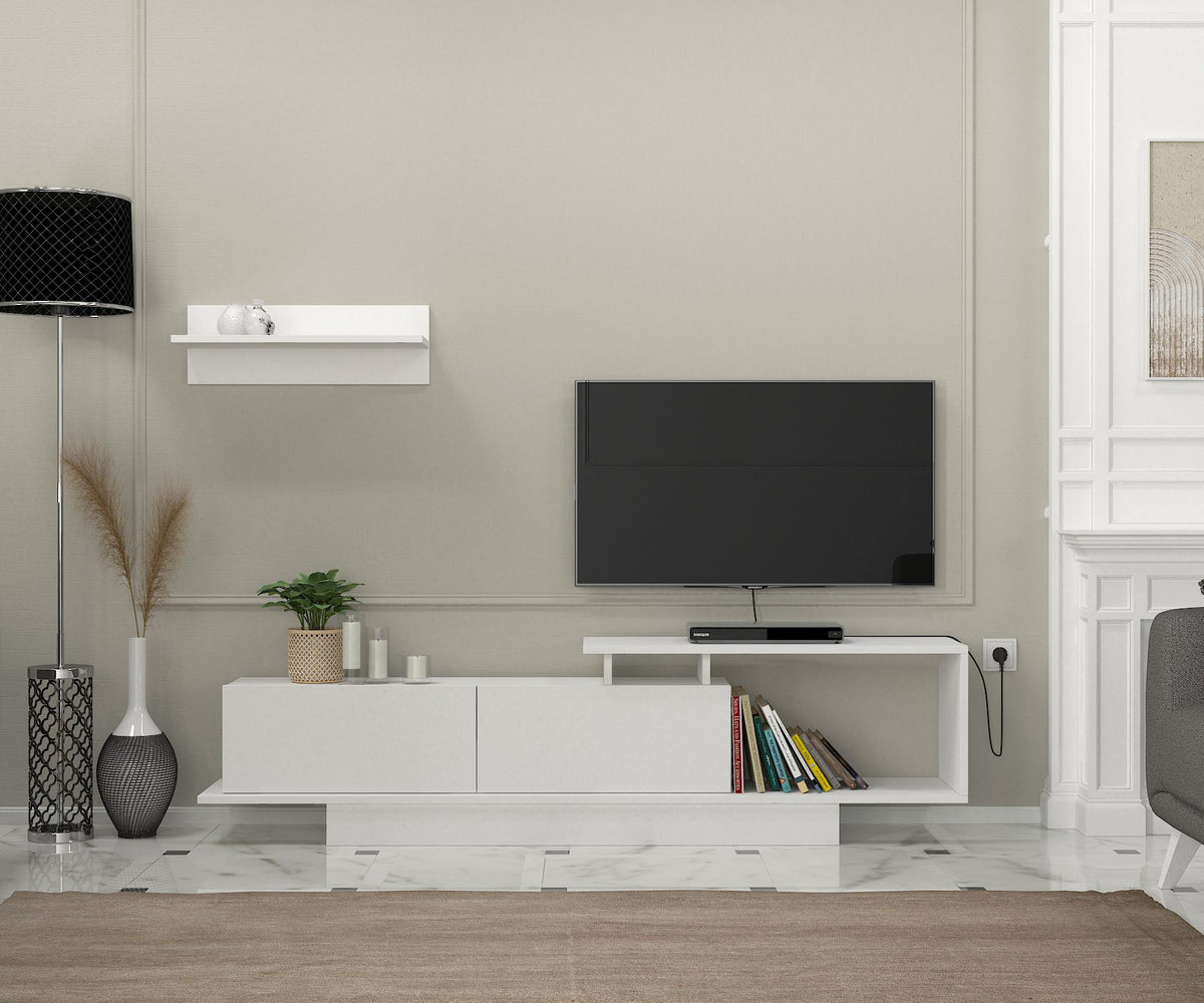 Έπιπλο Τηλεόρασης TV Βάση Σύνθεση Λευκό | 745DCD3029