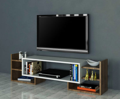 Έπιπλο Τηλεόρασης TV Βάση Σύνθεση Λευκό Καρυδί | 745DCD3047