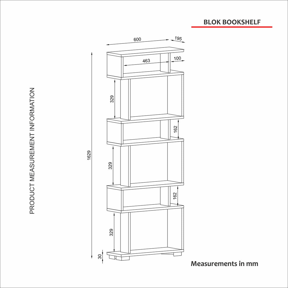 Βιβλιοθήκη 60 × 19,5 × 165 εκ. Λευκό Καρυδί GR745DCD3606