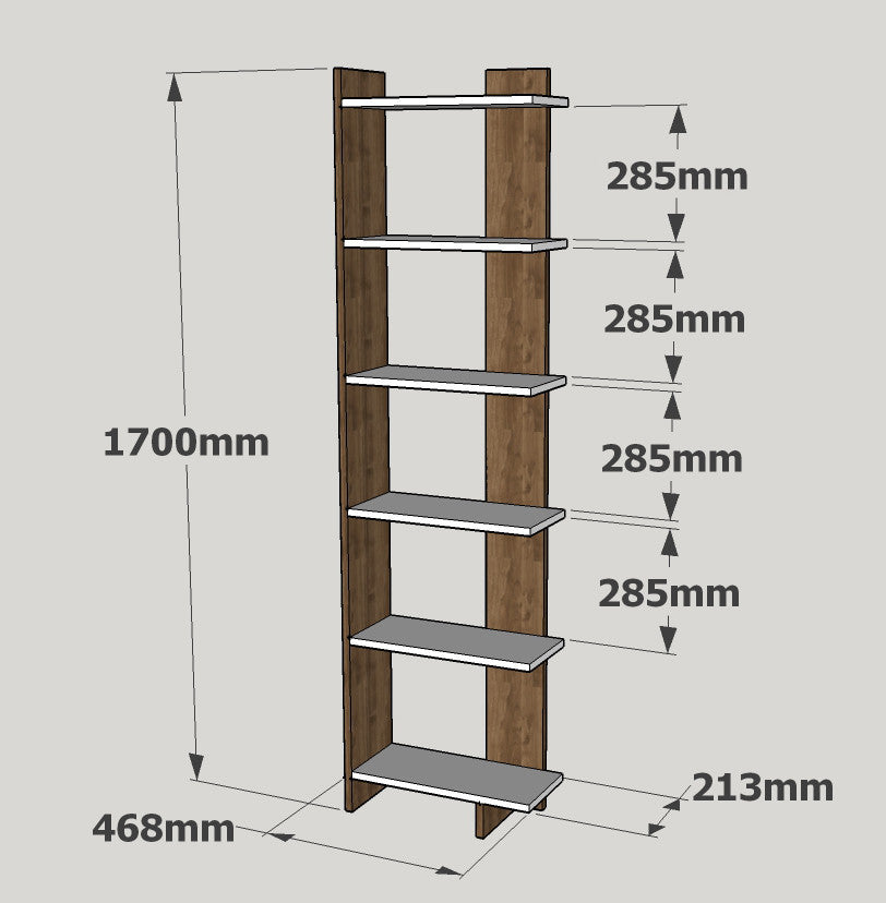 Βιβλιοθήκη 46,8 × 21,3 × 170 εκ. Λευκό Καρυδί GR745DCD3611