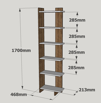 Βιβλιοθήκη 46,8 × 21,3 × 170 εκ. Λευκό Καρυδί GR745DCD3611