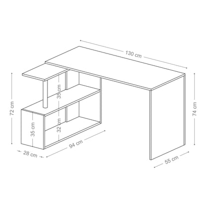 Γραφείο Υπολογιστή και Μελέτης 130x74x94 εκ. Λευκό | 746JUG3807