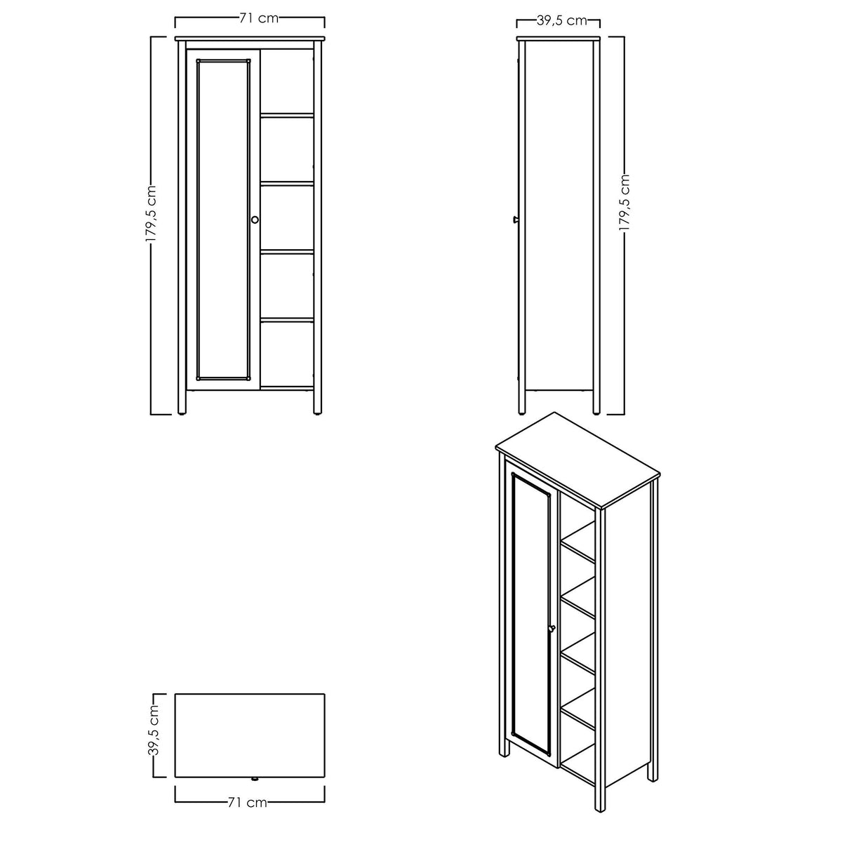 Βιβλιοθήκη Γκρι Δρυς 71x179.5x39.5 εκ 762SRN1032