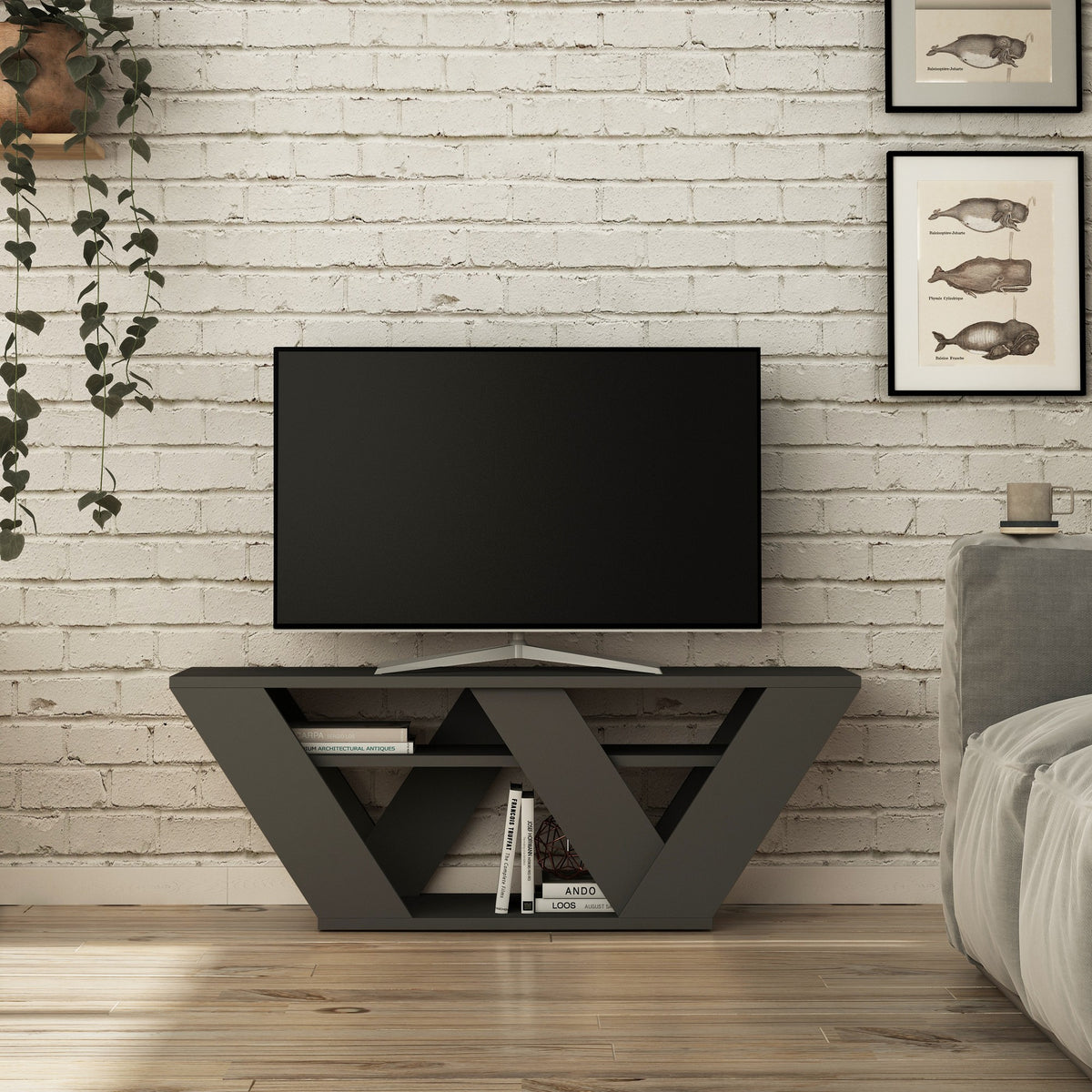 Έπιπλο Τηλεόρασης TV Βάση Σύνθεση Ανθρακί | 776HMS3035