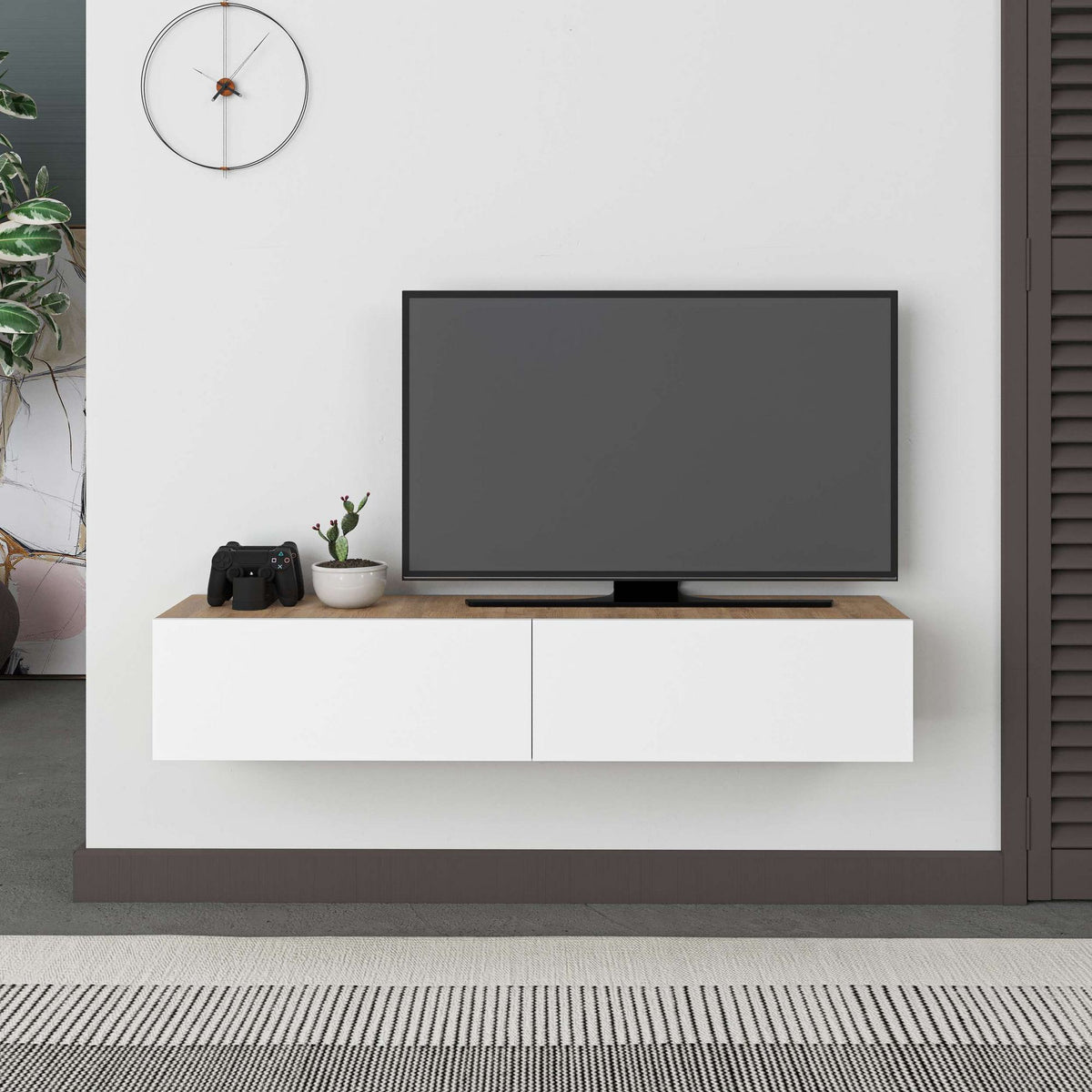 Έπιπλο Τηλεόρασης TV Βάση Σύνθεση Sapphire Δρυς Λευκό | 776HMS3153