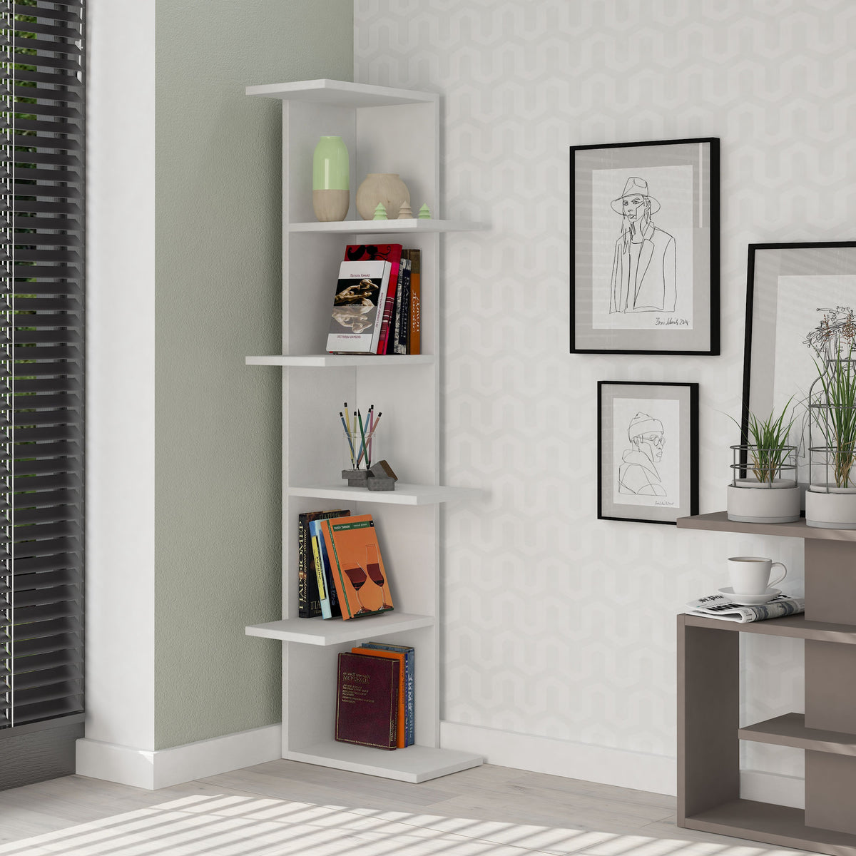 Βιβλιοθήκη 37 × 24 × 141 εκ. Λευκό GR776HMS3602