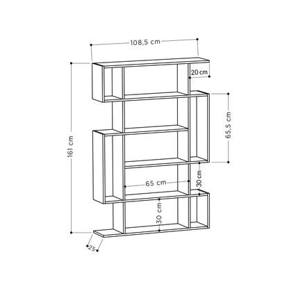 Βιβλιοθήκη 110 × 25,5 × 161 εκ. Ανθρακί Light Καφέ GR776HMS3617