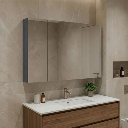 Ντουλάπι Καθρέφτης Μπάνιου 100x66x16 εκ. Matte Anthracite | 785PNC1179