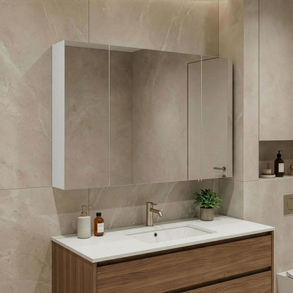 Ντουλάπι Καθρέφτης Μπάνιου 100x66x16 εκ. Matte White | 785PNC1180