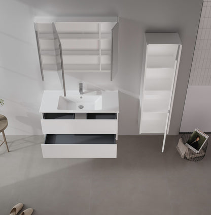 Ντουλάπι Καθρέφτης Μπάνιου 100x66x16 εκ. Matte White | 785PNC1180