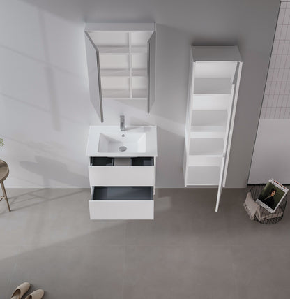 Ντουλάπι Καθρέφτης Μπάνιου 60x66x16 εκ. Matte White | 785PNC1188