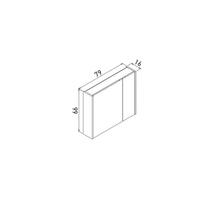 Ντουλάπι Καθρέφτης Μπάνιου 79x66x16 εκ. Matte Anthracite | 785PNC1191