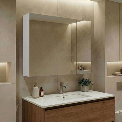 Ντουλάπι Καθρέφτης Μπάνιου 79x66x16 εκ. Matte White | 785PNC1192