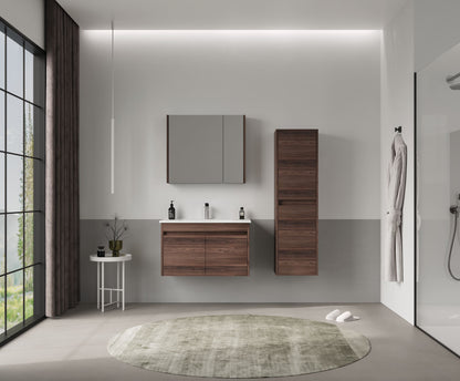 Ντουλάπι Καθρέφτης Μπάνιου 79x66x16 εκ. Dark Walnut | 785PNC1193