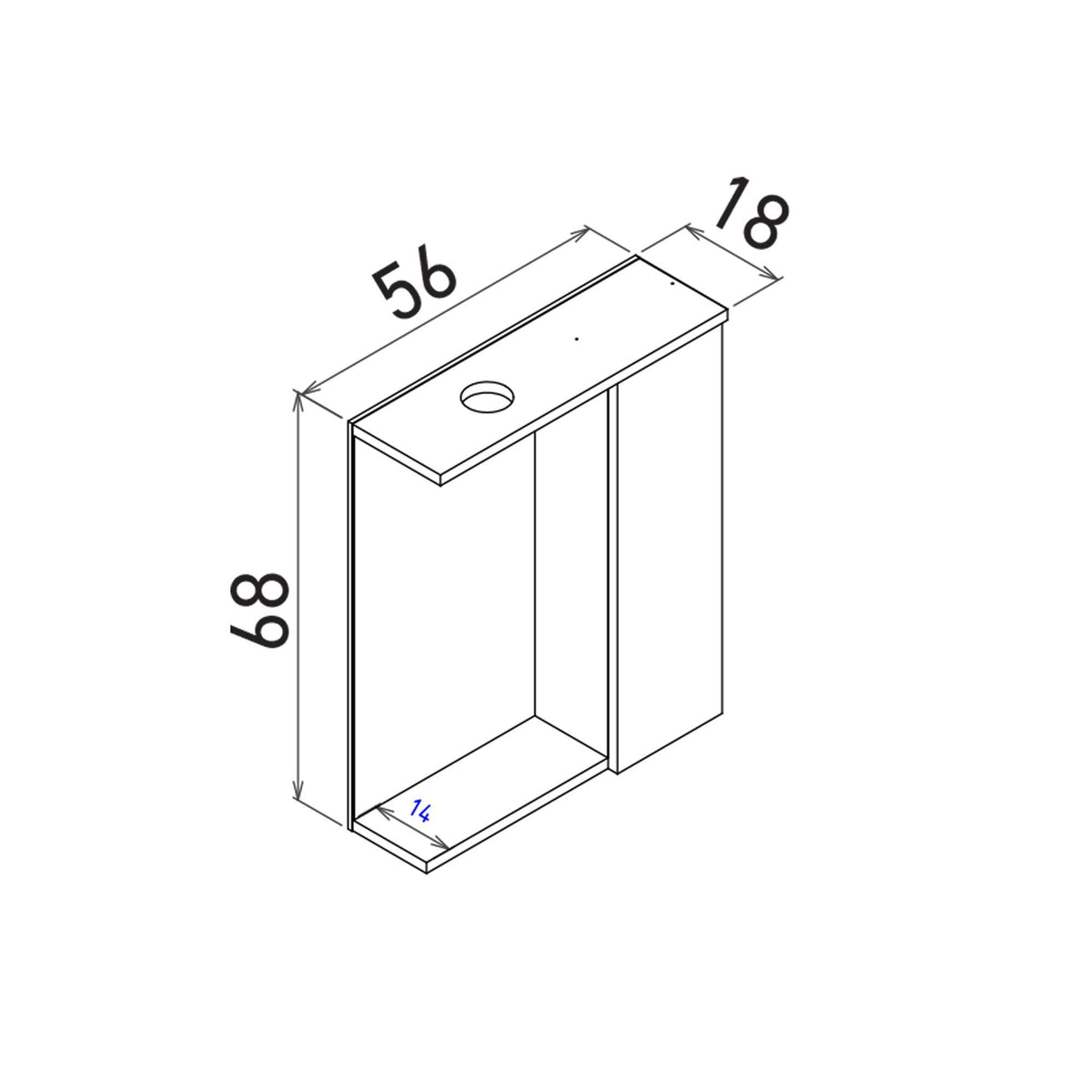 Ντουλάπι Καθρέφτης Μπάνιου 56x68x18 εκ. Sonomo Oak | 785PNC1242
