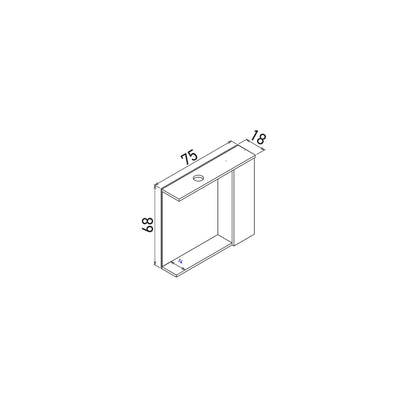 Ντουλάπι Καθρέφτης Μπάνιου 75x68x18 εκ. Matte Anthracite | 785PNC1249