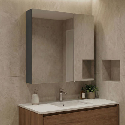 Ντουλάπι Καθρέφτης Μπάνιου 60x66x16 εκ. Matte Anthracite | 785PNC1258