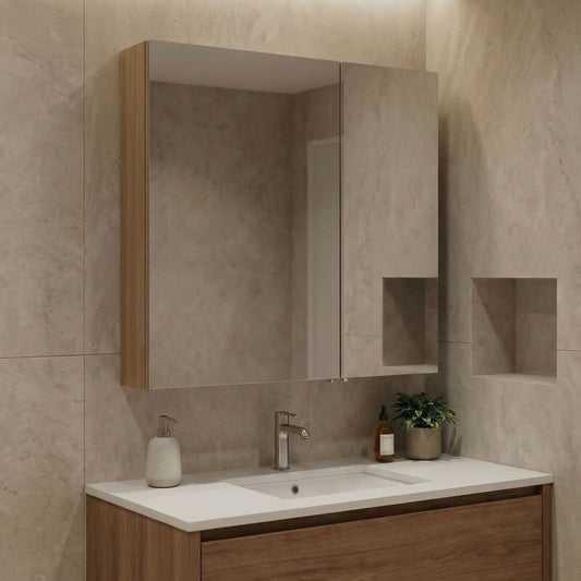 Ντουλάπι Καθρέφτης Μπάνιου 60x66x16 εκ. Sonomo Oak | 785PNC1260