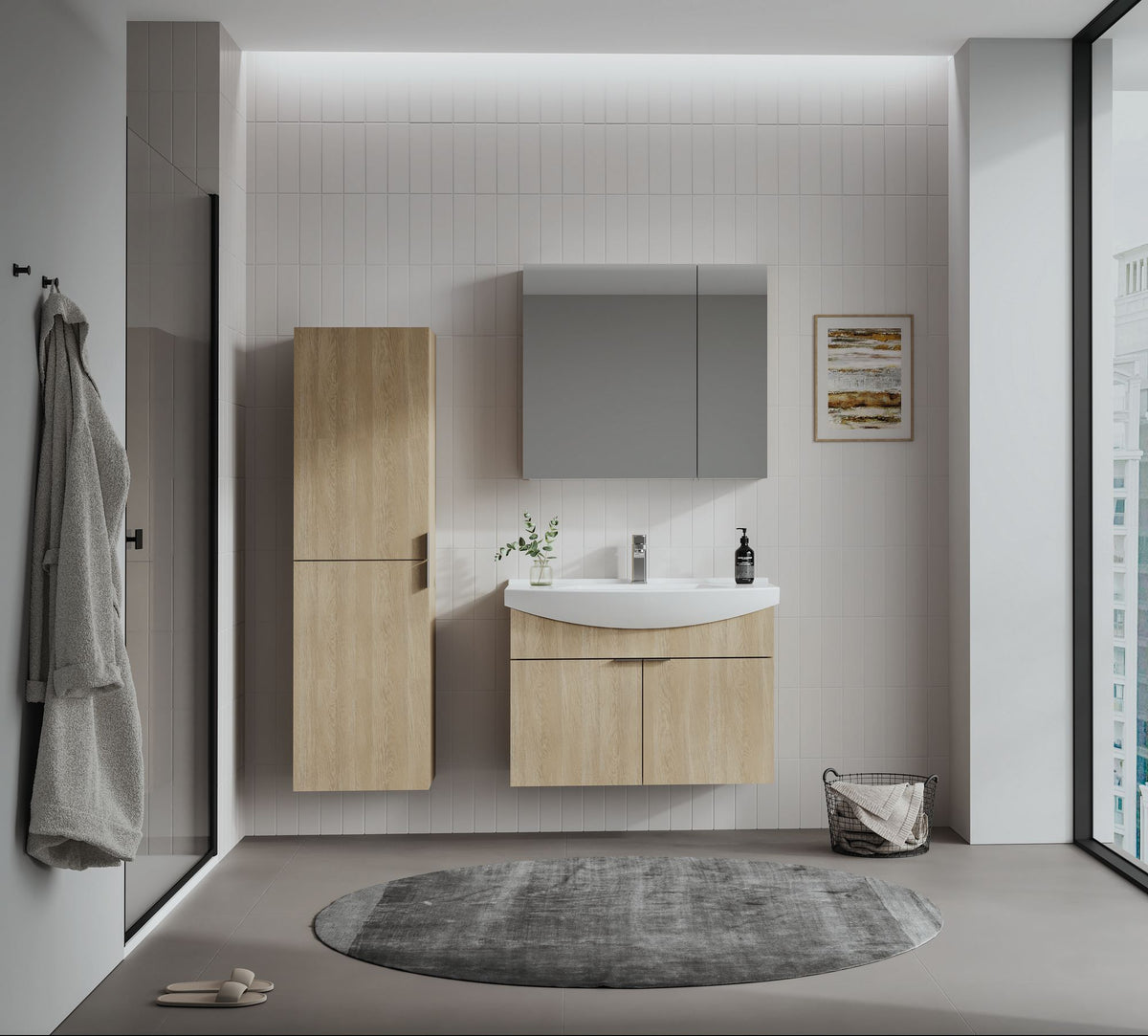 Έπιπλο Μπάνιου με Νιπτήρα σε χρώμα Δρυς Sonoma, 785PNC1282.