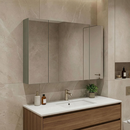 Ντουλάπι Καθρέφτης Μπάνιου 97x66x16 εκ. Matte Green | 785PNC1291