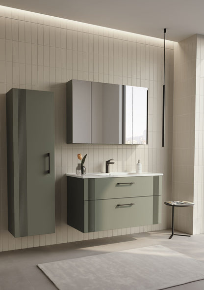 Ντουλάπι Καθρέφτης Μπάνιου 97x66x16 εκ. Matte Green | 785PNC1291