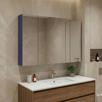 Ντουλάπι Καθρέφτης Μπάνιου 97x66x16 εκ. Matte Navy Blue | 785PNC1292