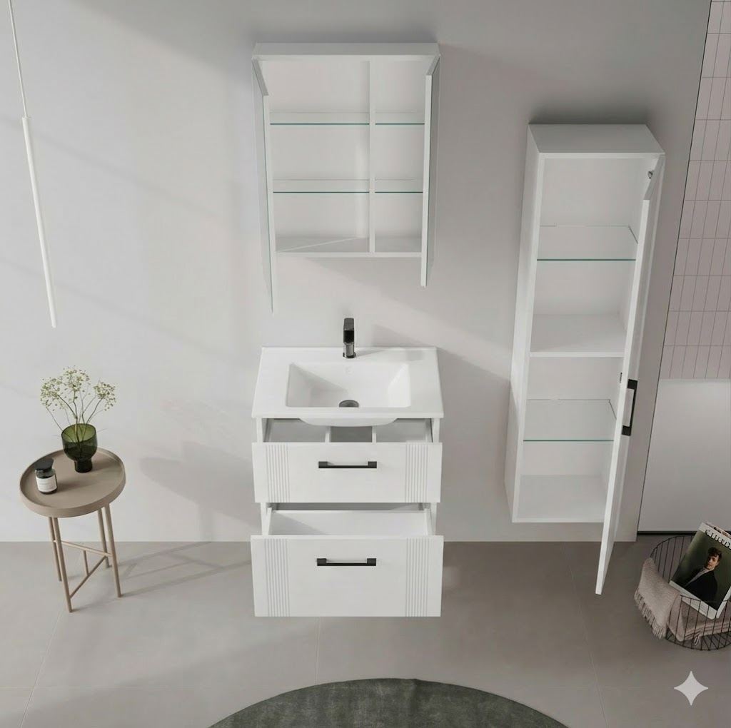Ντουλάπι Καθρέφτης Μπάνιου 60x66x16 εκ. Matte White | 785PNC1299