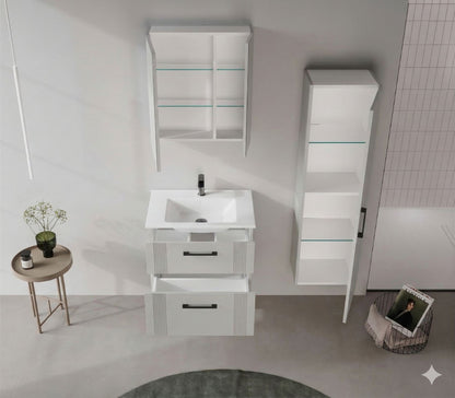 Ντουλάπι Καθρέφτης Μπάνιου 60x66x16 εκ. Matte Cashmere | 785PNC1300