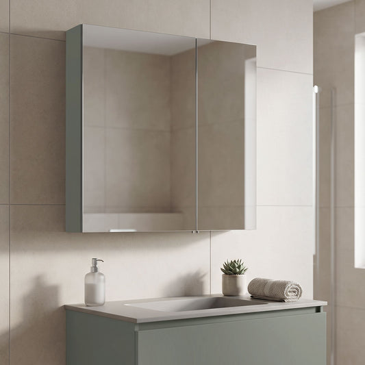 Ντουλάπι Καθρέφτης Μπάνιου 60x66x16 εκ. Matte Green | 785PNC1301