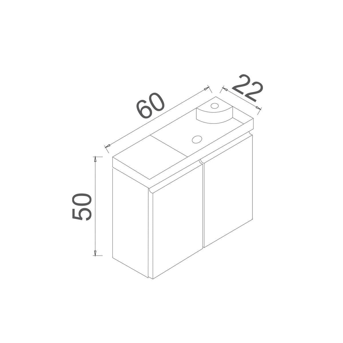 Έπιπλο Μπάνιου με Νιπτήρα σε χρώμα Ματ Ανθρακί, 785PNC1375.