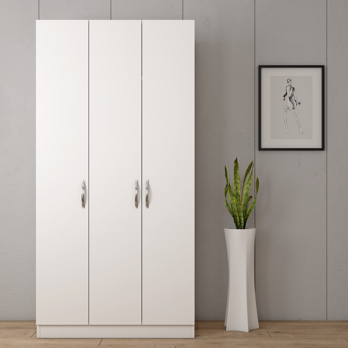 Ντουλάπα 90x181x50 εκ Λευκό 787CDL1309