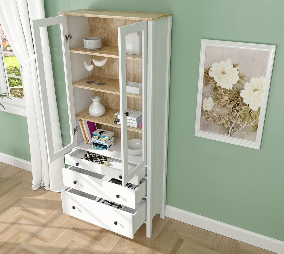Βιβλιοθήκη 83 × 35 × 194 εκ. Wooden Λευκό GR787CDL1512