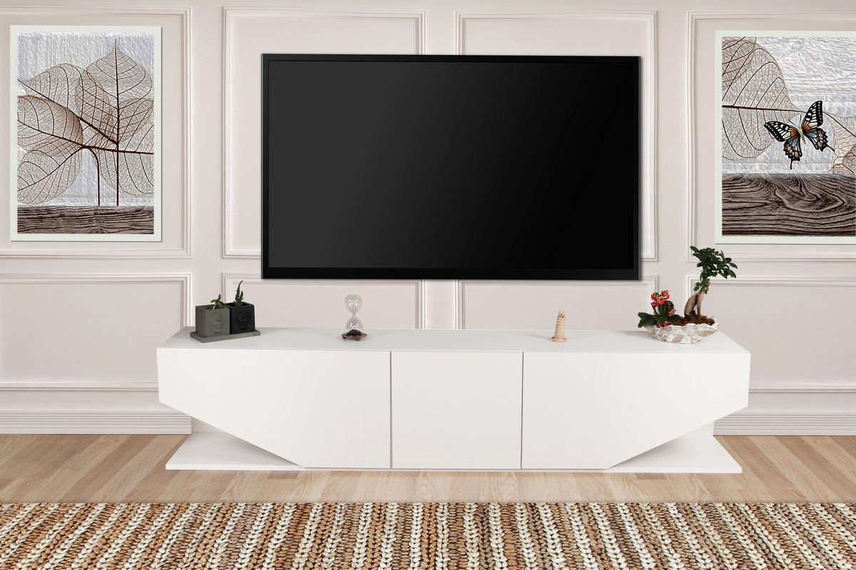 Έπιπλο Τηλεόρασης TV Βάση Σύνθεση Λευκό | 788DEC3055