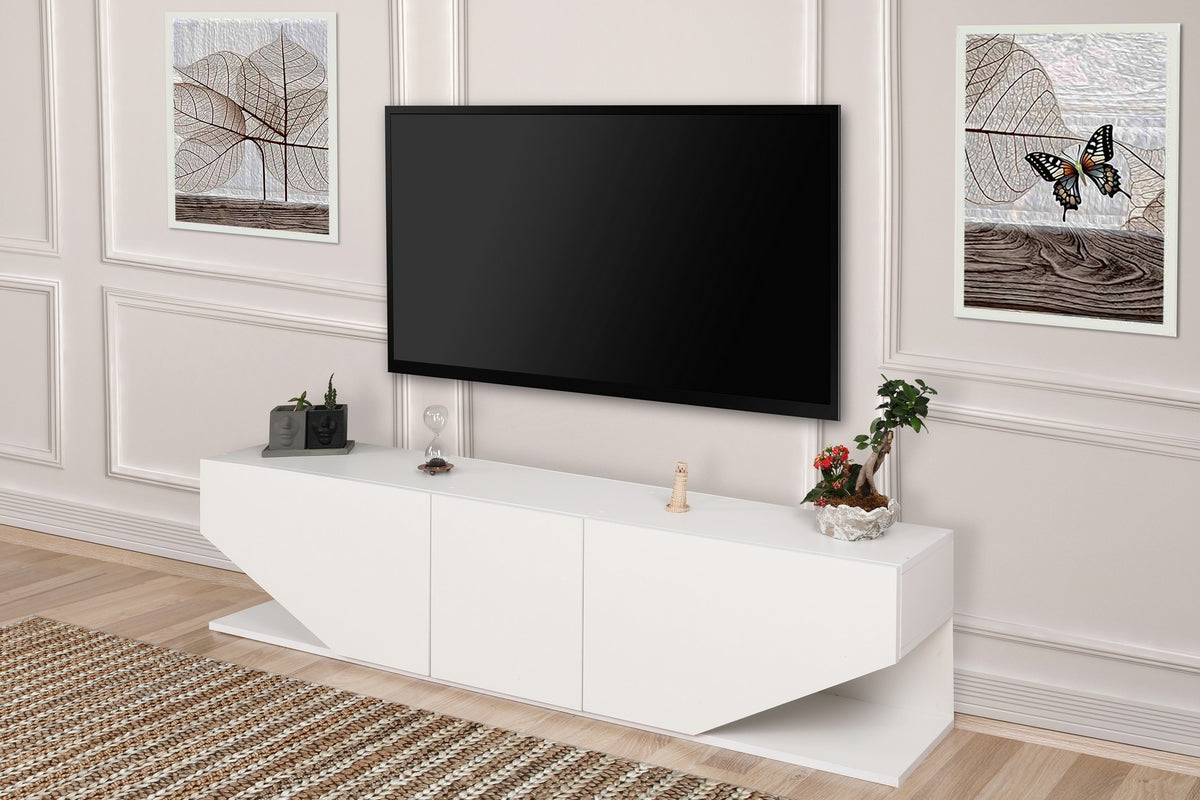 Έπιπλο Τηλεόρασης TV Βάση Σύνθεση Λευκό | 788DEC3055