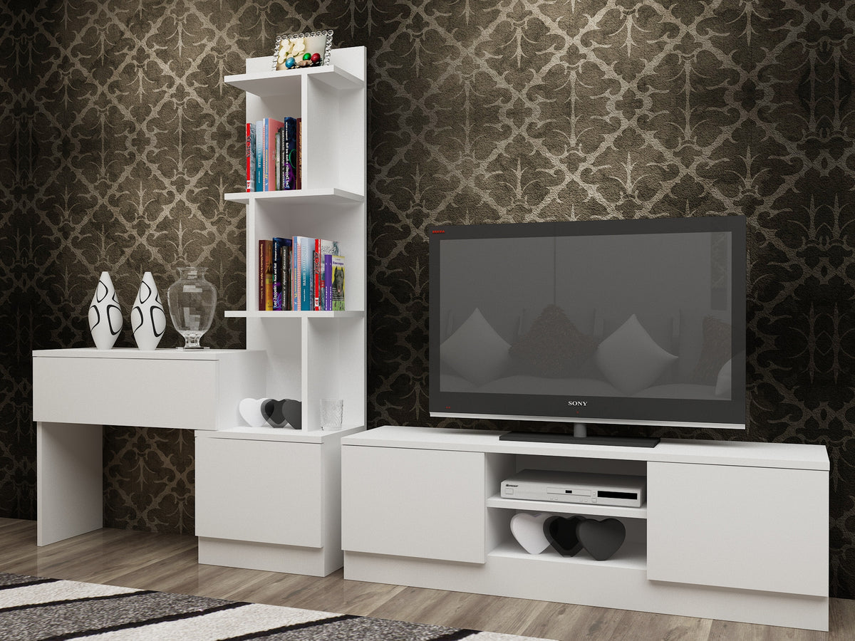 Έπιπλο Τηλεόρασης TV Βάση Σύνθεση Λευκό | 788DEC3067