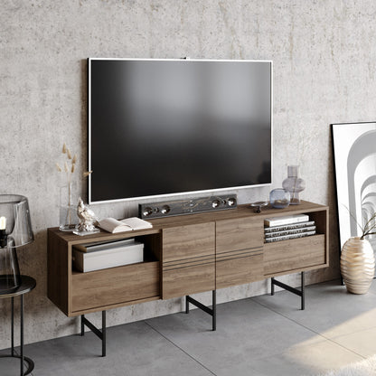 Έπιπλο Τηλεόρασης TV Βάση Σύνθεση Καρυδί Μαύρο | 788DEC4010