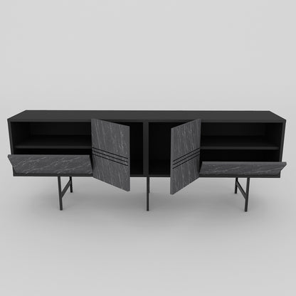 Έπιπλο Τηλεόρασης TV Βάση Σύνθεση Μαύρο Marble | 788DEC4012