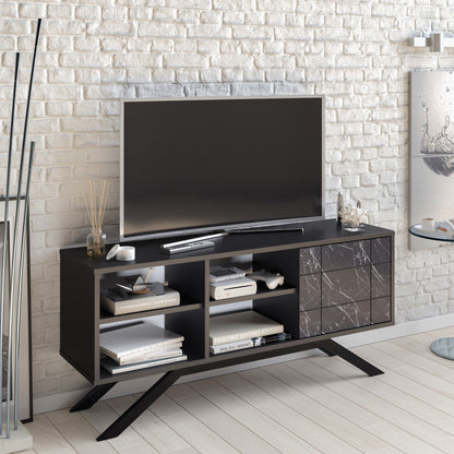 Έπιπλο Τηλεόρασης TV Βάση Σύνθεση Μαύρο Marble | 788DEC4037