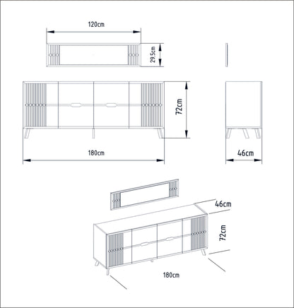 Μπουφές Λευκό 120x46x29,5cm | 788DEC4052